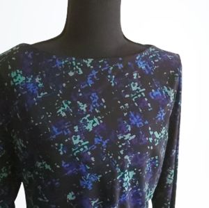 JONES STUDIO SPRING READY BODY-HUGGING MIDI DRESS WITH 3/4 SLEEVES ( SIZE 12)